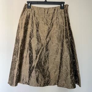 Donna Ricco Vintage dark gold Copper embroidered floral skirt‎ Fairy